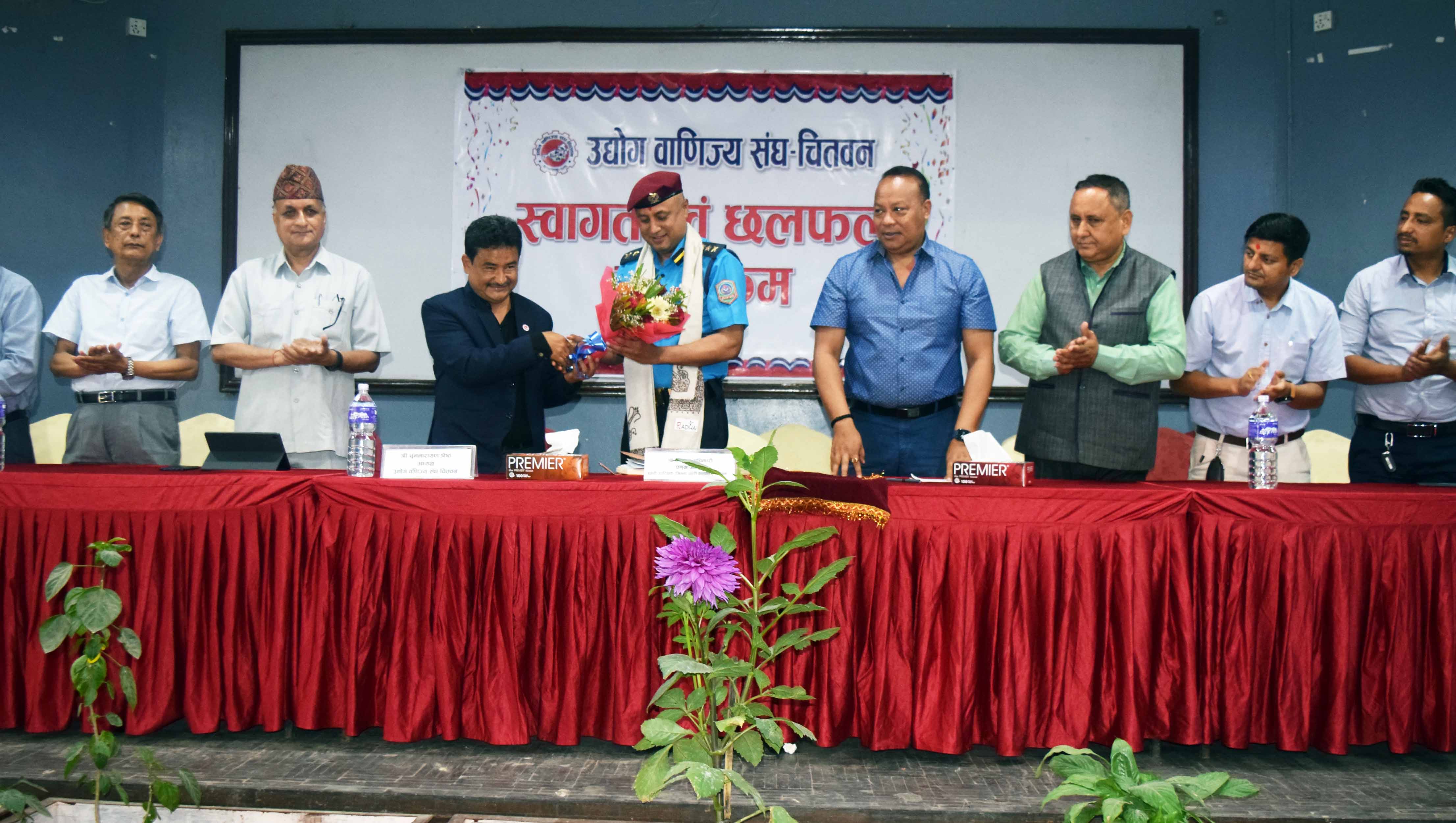 Welcome programme of Nabaraj Adhikari SSP of Nepal Police Chitwan